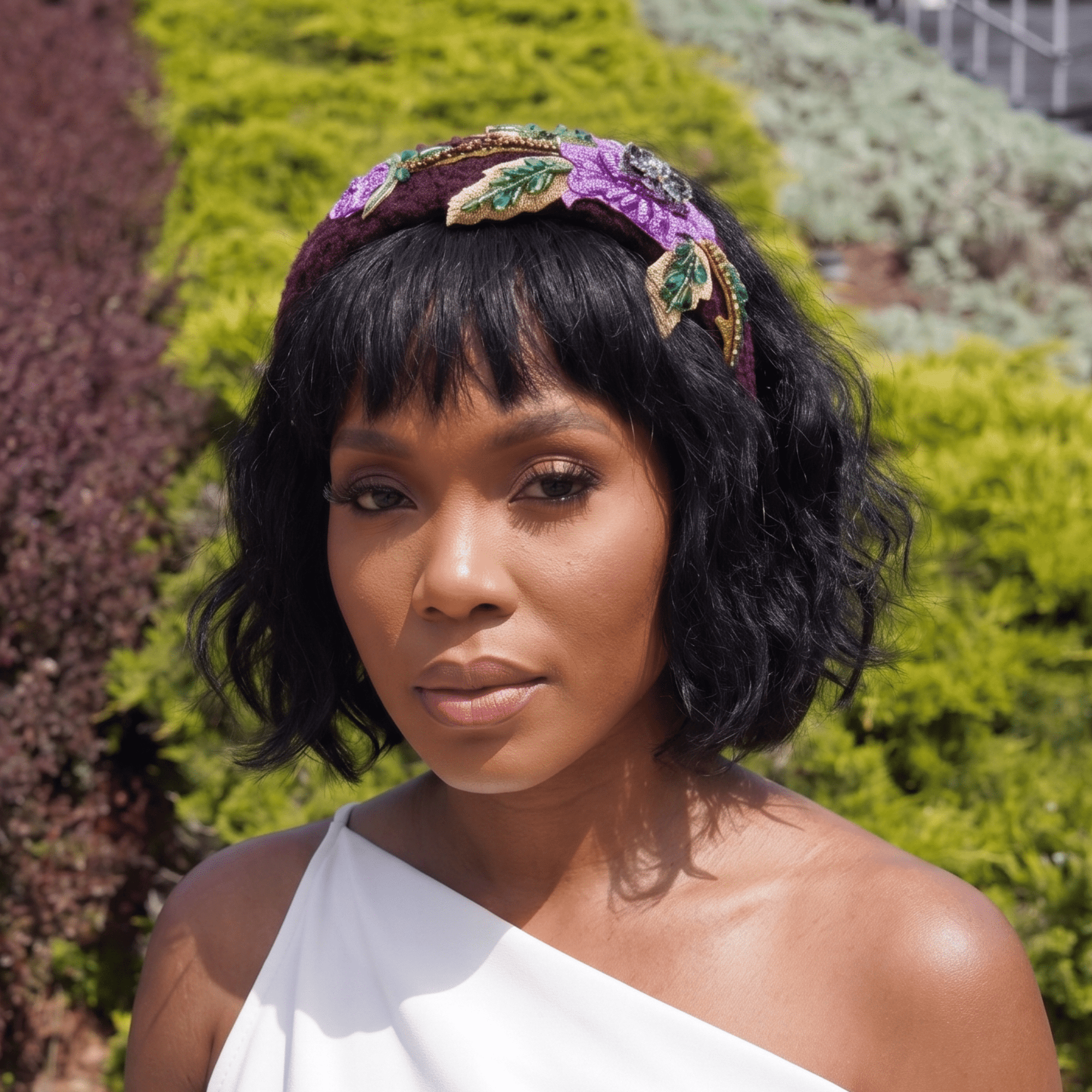 Ivy Garden Headband - Plum,Headbands, Sassy Jones,