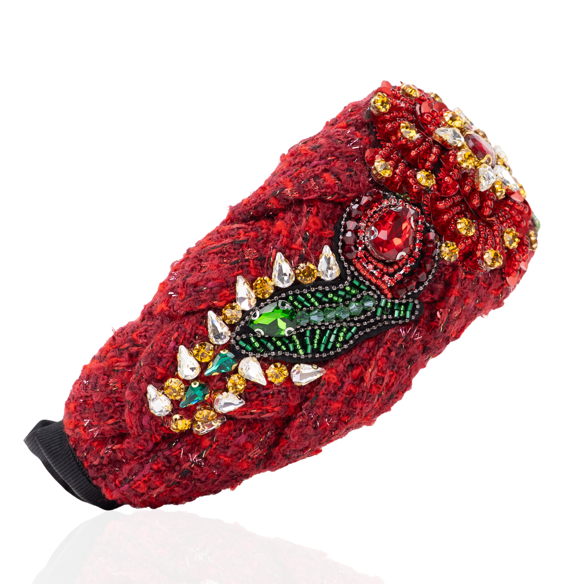 Ivy Garden Headband - Red,Headbands, Sassy Jones,