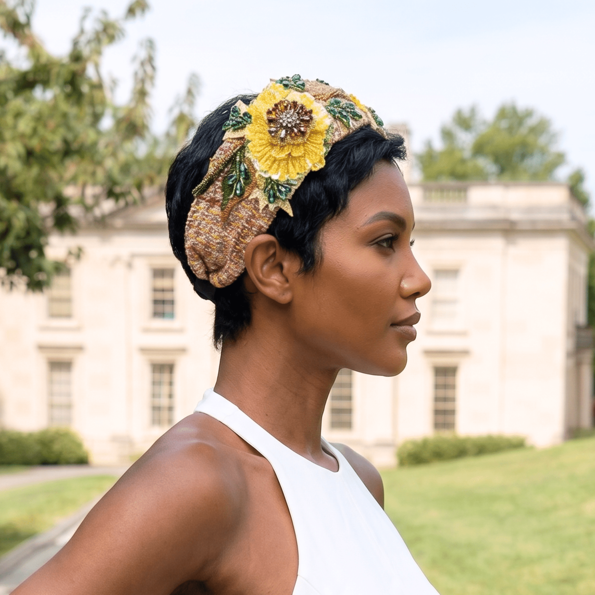 Ivy Garden Headband - Sunflower Yellow,Headbands, Sassy Jones,