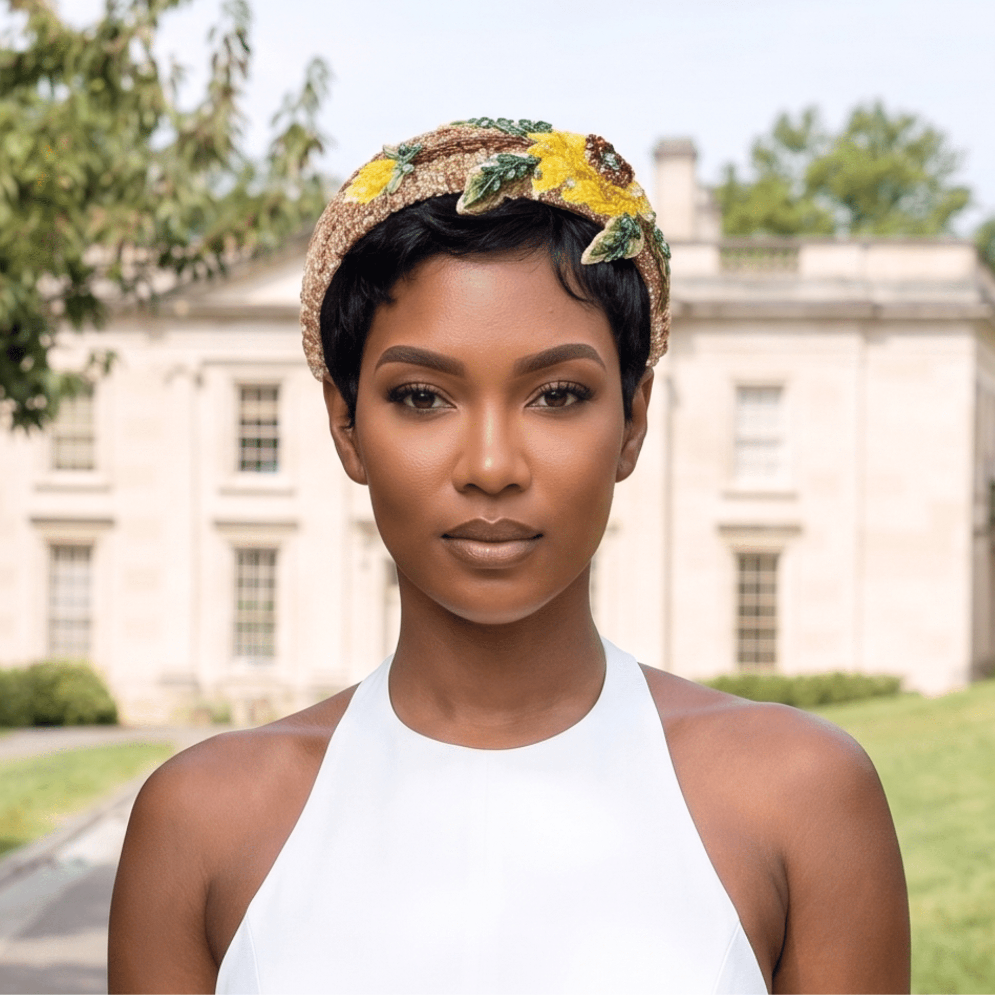 Ivy Garden Headband - Sunflower Yellow,Headbands, Sassy Jones,