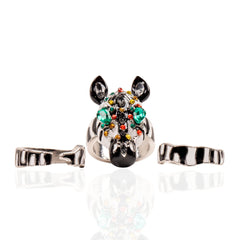 Jabari 3pc Adjustable Midi Ring Set - Zebra,Rings, Sassy Jones,