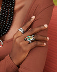 Jabari 3pc Adjustable Midi Ring Set - Zebra,Rings, Sassy Jones,