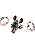 Jabari 3pc Adjustable Midi Ring Set - Zebra,Rings, Sassy Jones,