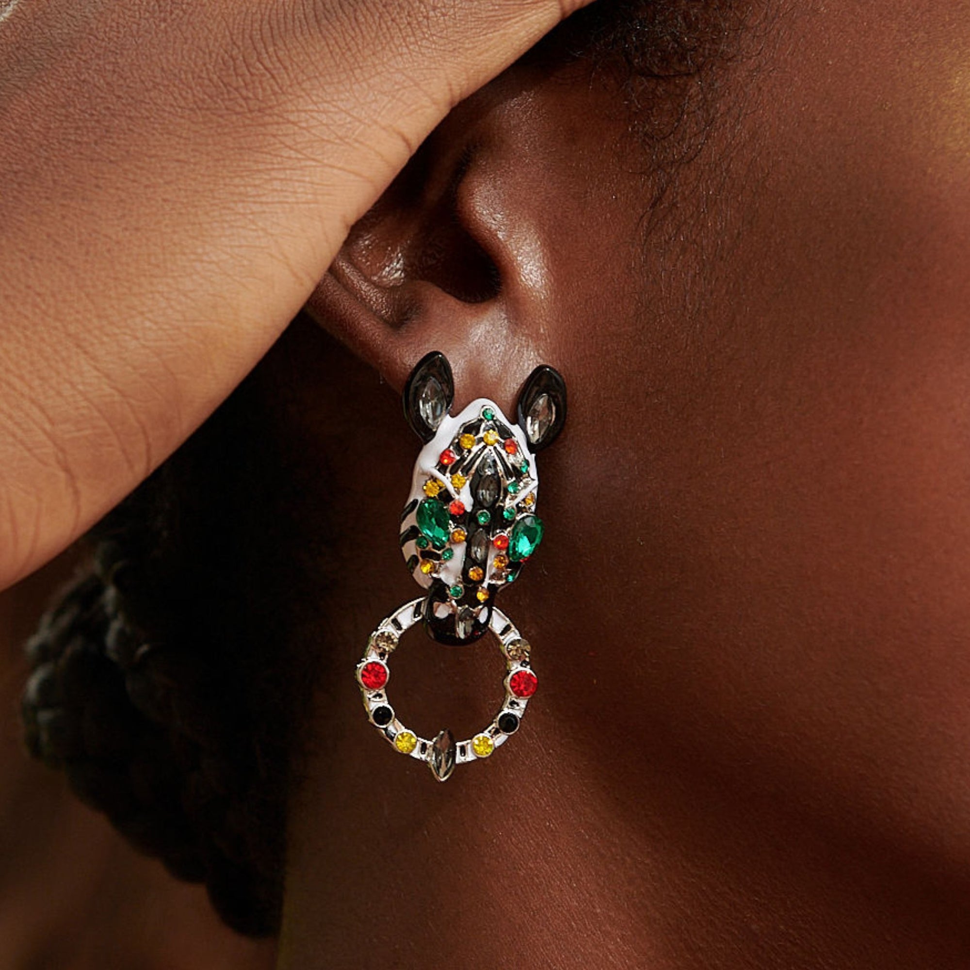 Jabari Dangles - Zebra,Earrings, Sassy Jones,