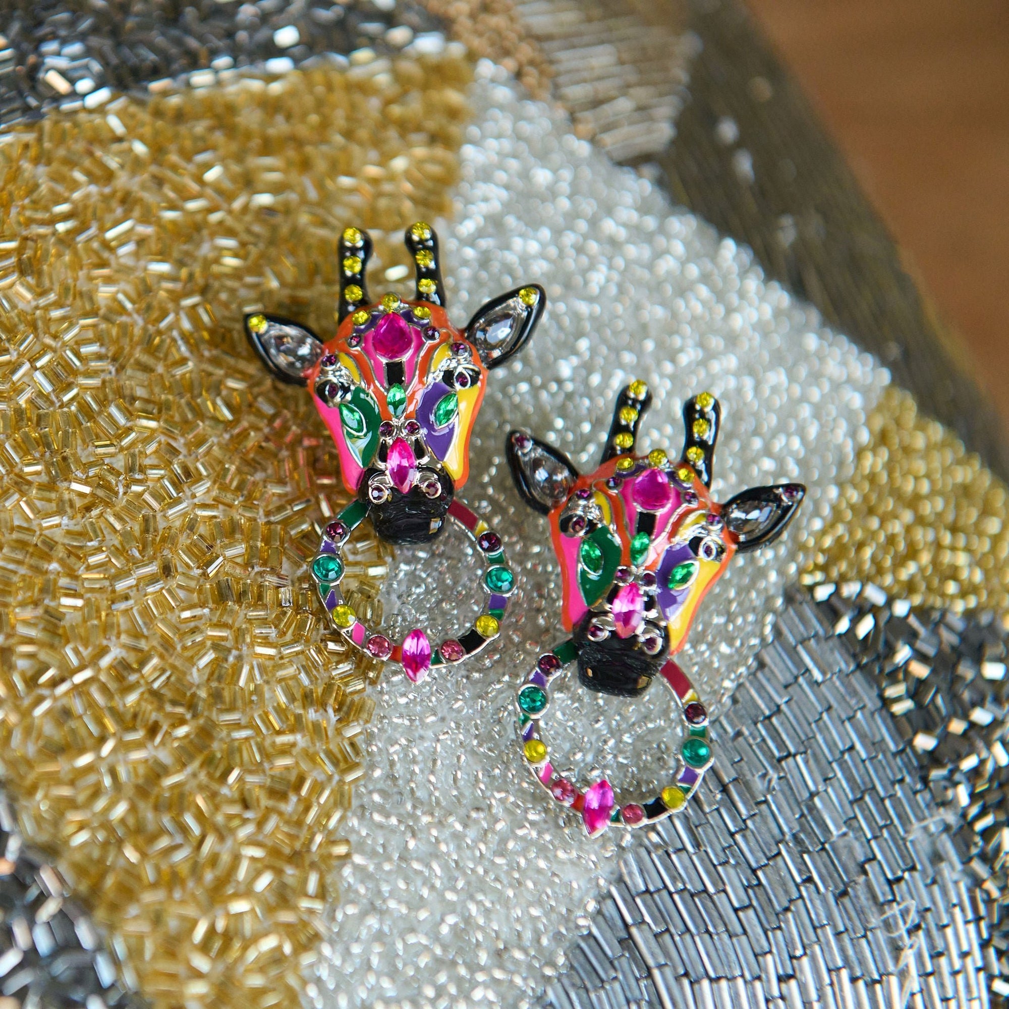 Jabari Earrings - Giraffe,Earrings, Sassy Jones,