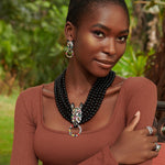 Jabari Necklace - Zebra (Detachable Layers/Removable Pendant),Necklaces, Sassy Jones,