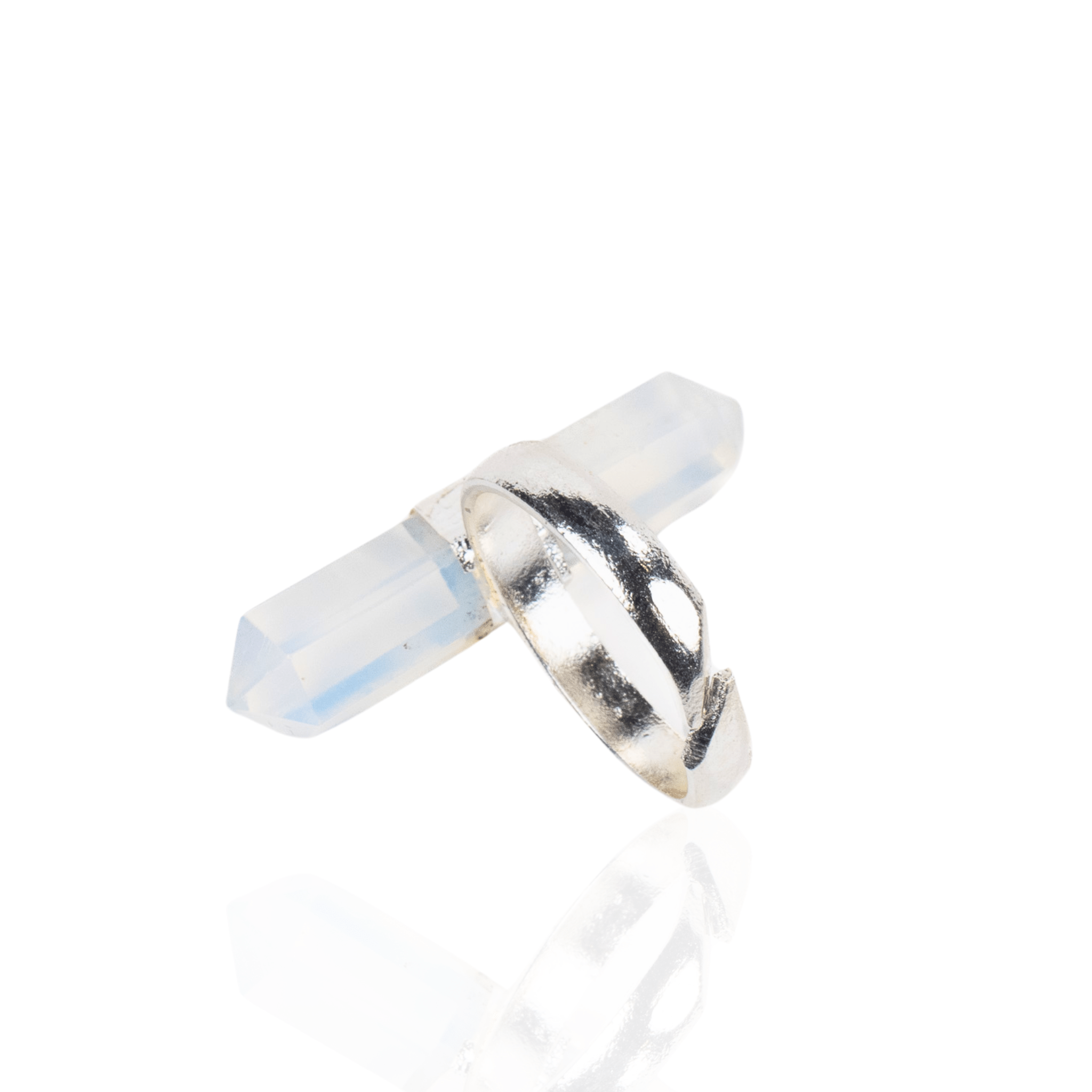 Jyoti Crystal Adjustable Ring - White Opal,Rings, Sassy Jones,