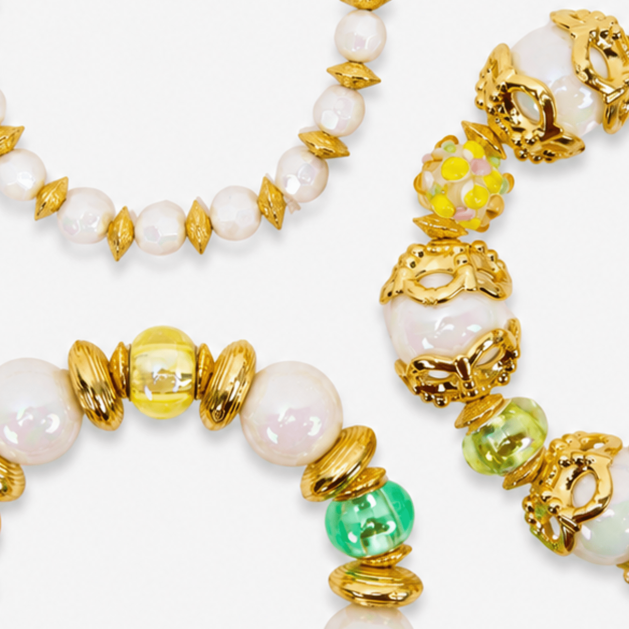 Kalani Pearl Charm 3pc Stretch Bracelet Stack,Bracelets, Sassy Jones,