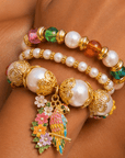 Kalani Pearl Charm 3pc Stretch Bracelet Stack,Bracelets, Sassy Jones,