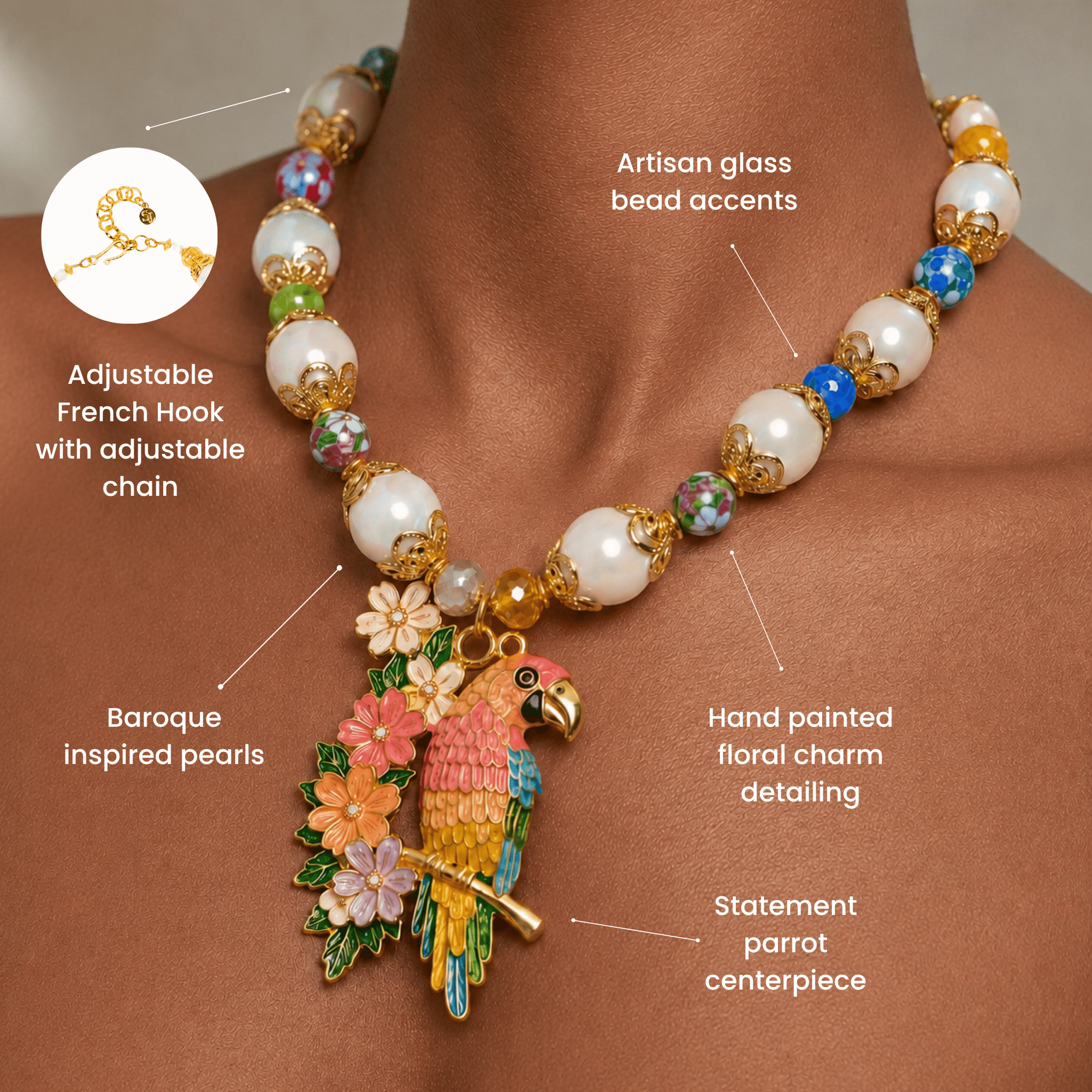 Kalani Tropical Pearl Statement Necklace,Necklaces, Sassy Jones,