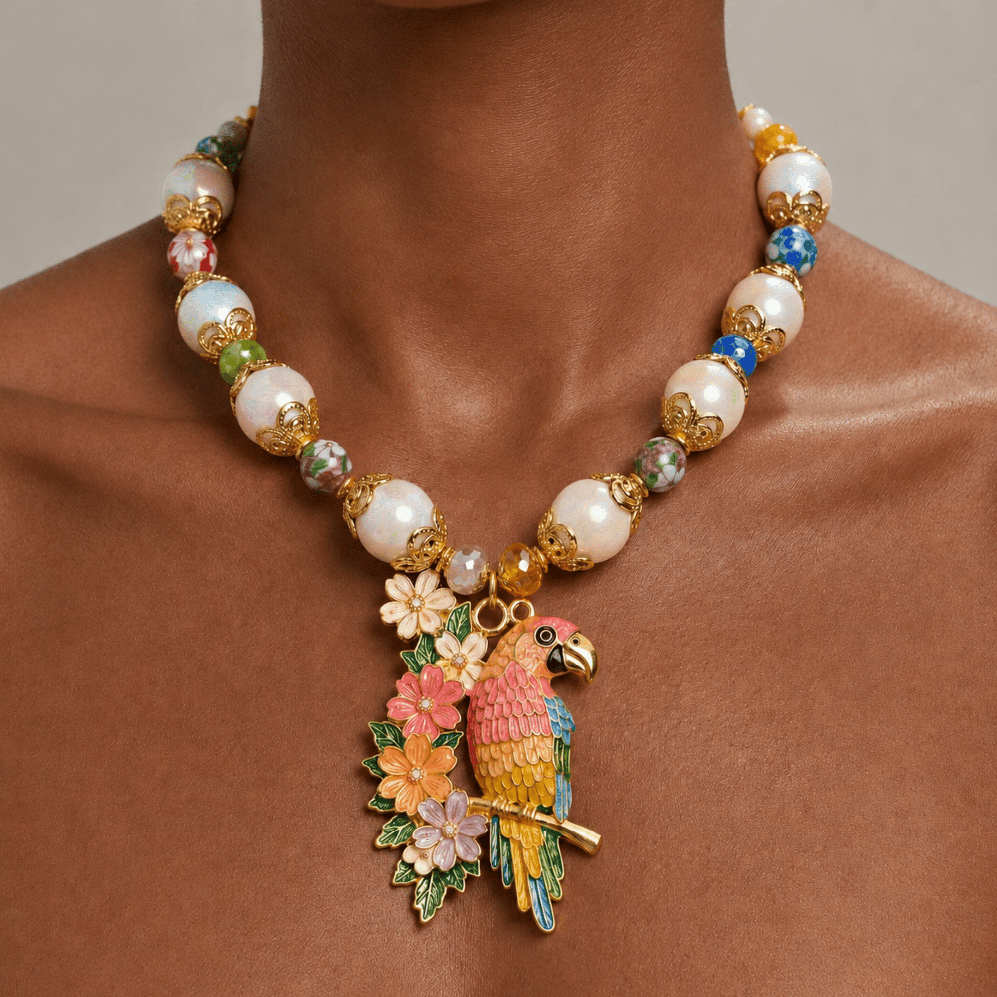 Kalani Tropical Pearl Statement Necklace,Necklaces, Sassy Jones,