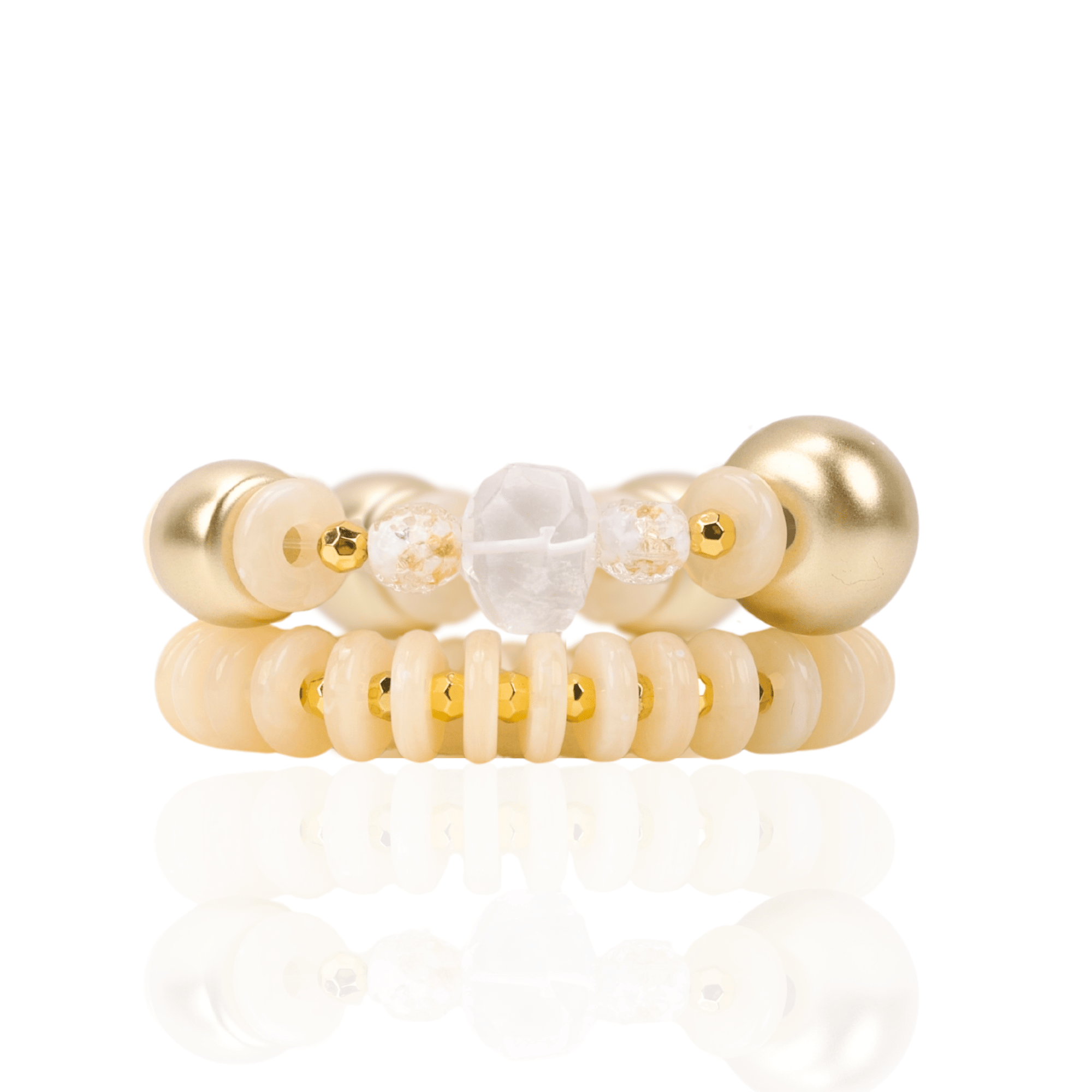 Kamaria Coconut 2pc Stack - Ivory Coast,Bracelets, Sassy Jones,