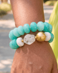 Kamaria Coconut 2pc Stack - Riviera Teal,Bracelets, Sassy Jones,