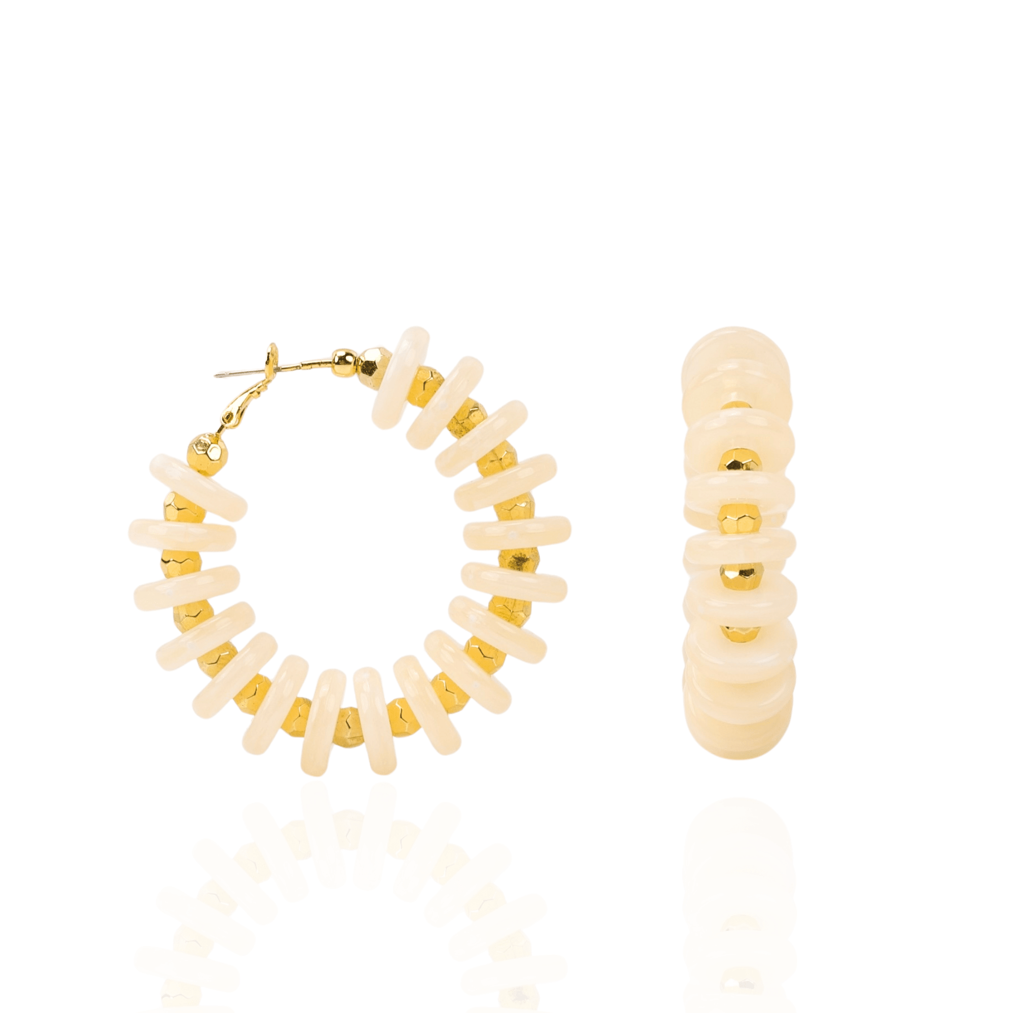 Kamaria Coconut Hoops- Ivory Coast,Earrings, Sassy Jones,