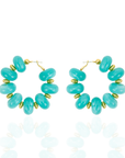 Kamaria Coconut Hoops - Riviera Teal,Earrings, Sassy Jones,