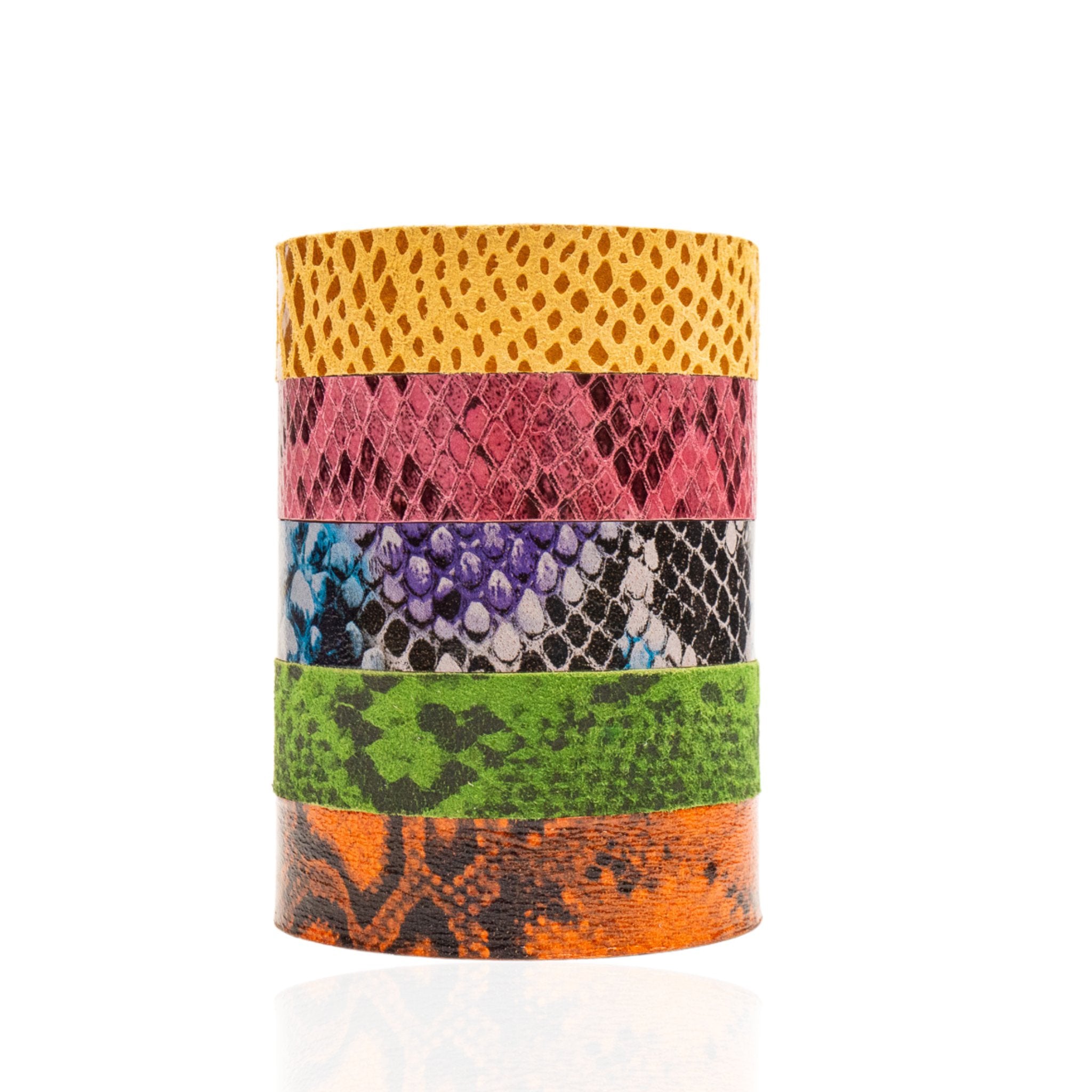 Karma Buffalo Leather Adjustable Cuff - Wild Snakeskin,Bracelets, Sassy Jones,