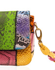 Karma Buffalo Leather Patchwork Crossbody - Wild Snakeskin,Handbags, Sassy Jones,