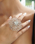 Karma Statement Cocktail Ring - Silver,Rings, Sassy Jones,