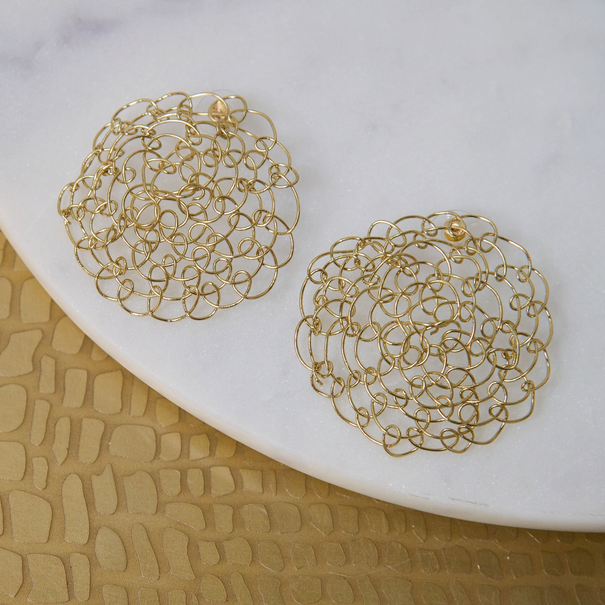 Karma Statement Earrings - Gold,Earrings, Sassy Jones,