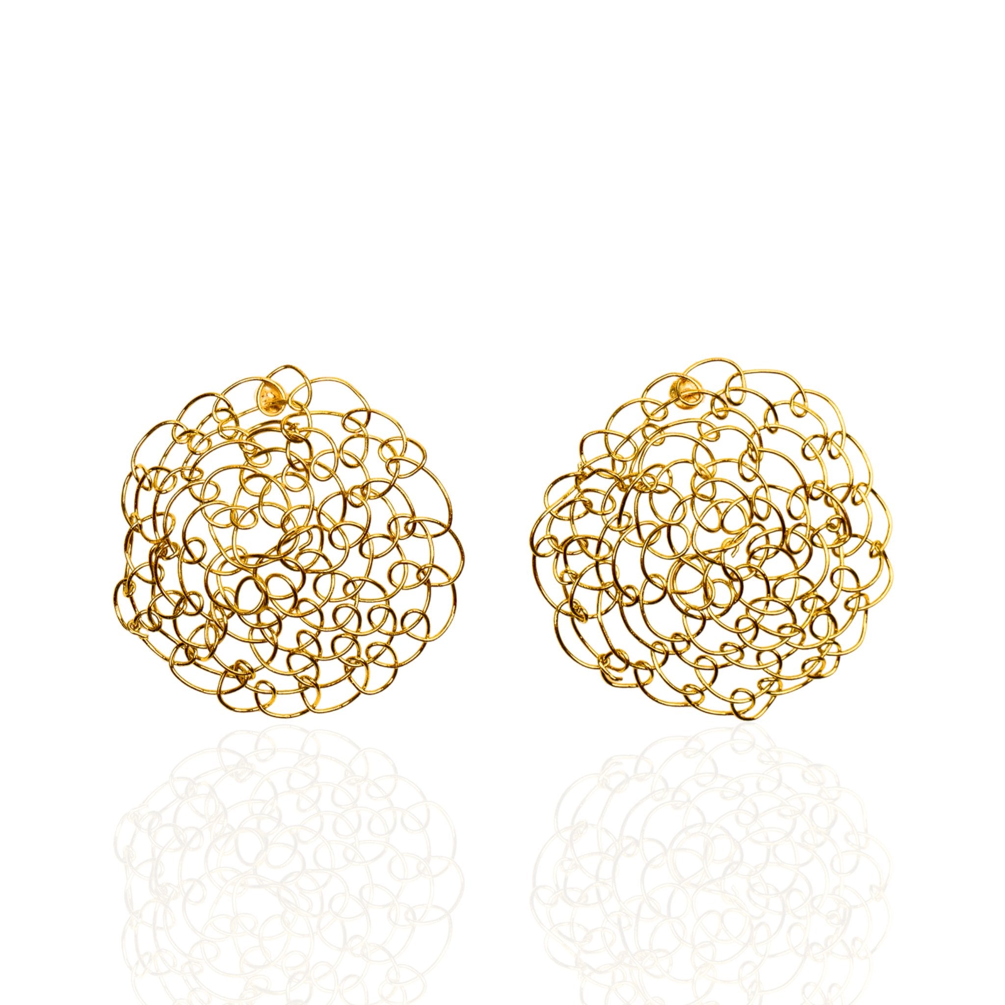 Karma Statement Earrings - Gold,Earrings, Sassy Jones,