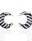 Kiki B/W Sequin Hoops,Earrings, Sassy Jones,