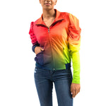 Bahama Bright jogger jacket Kristyn jogger jacket Sunset color jogger jacket Multicolor jogger jacket Bright hue jacket Gradient color jacket Sassy Jones jacket Vibrant jogger jacket Statement jogger jacket Fashion jogger jacket