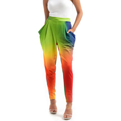 Bahama Bright jogger pants Kristyn jogger pants Sunset color jogger pants Multicolor jogger pants Bright hue pants Gradient color pants Sassy Jones jogger pants Vibrant jogger pants Statement jogger pants Fashion jogger pants