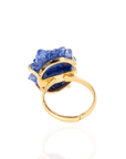 Lexi Druzy Adjustable Ring - Blue,Rings, Sassy Jones,