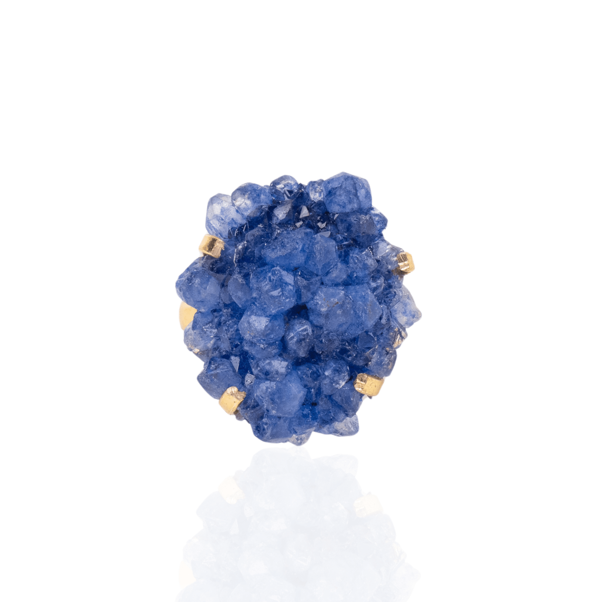 Lexi Druzy Adjustable Ring - Blue,Rings, Sassy Jones,