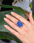 Lexi Druzy Adjustable Ring - Blue,Rings, Sassy Jones,