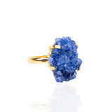 Lexi Druzy Adjustable Ring - Blue,Rings, Sassy Jones,