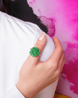 Lexi Druzy Adjustable Ring - Green,Rings, Sassy Jones,