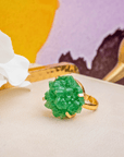 Lexi Druzy Adjustable Ring - Green,Rings, Sassy Jones,