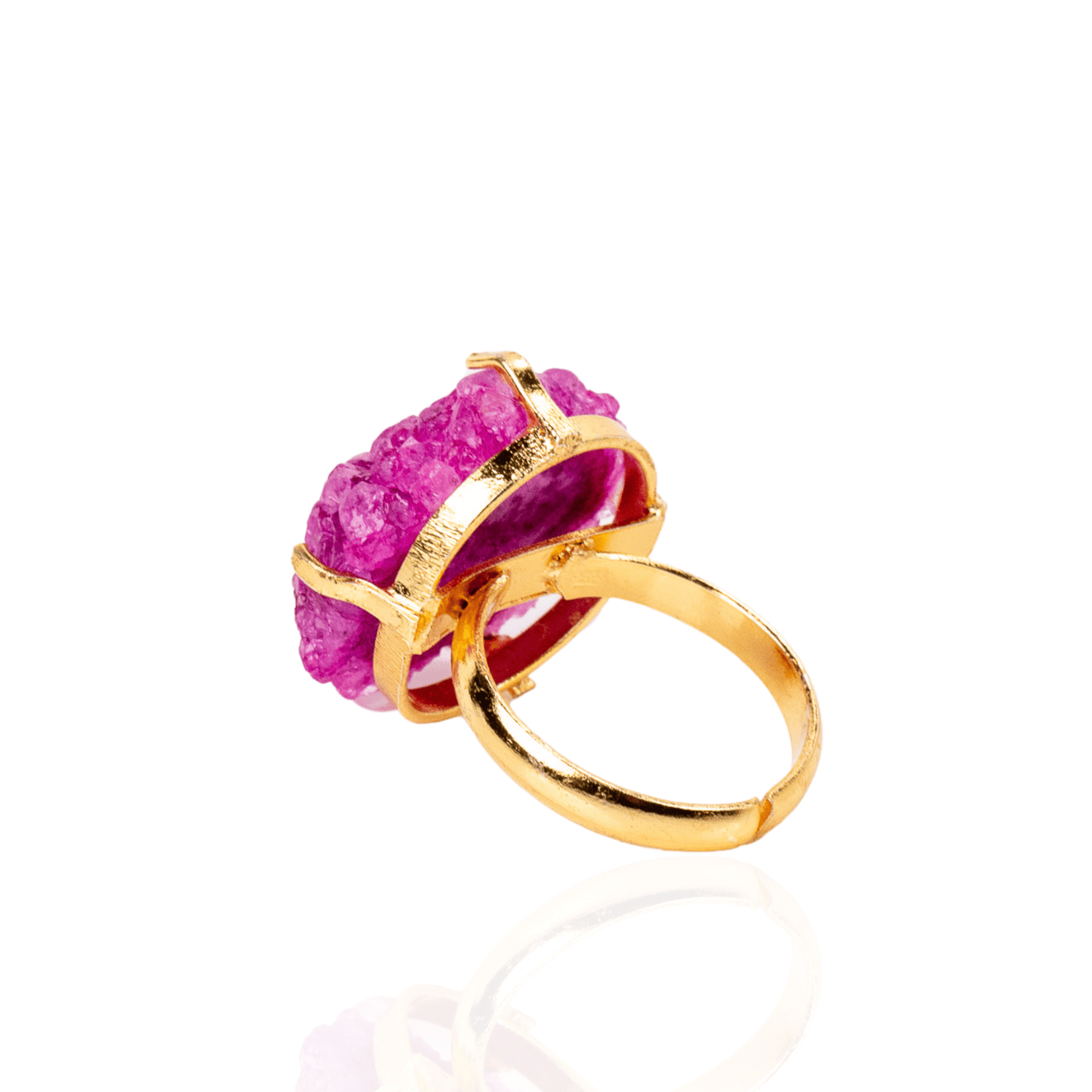 Lexi Druzy Adjustable Ring - Pink,Rings, Sassy Jones,