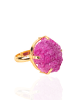 Lexi Druzy Adjustable Ring - Pink,Rings, Sassy Jones,