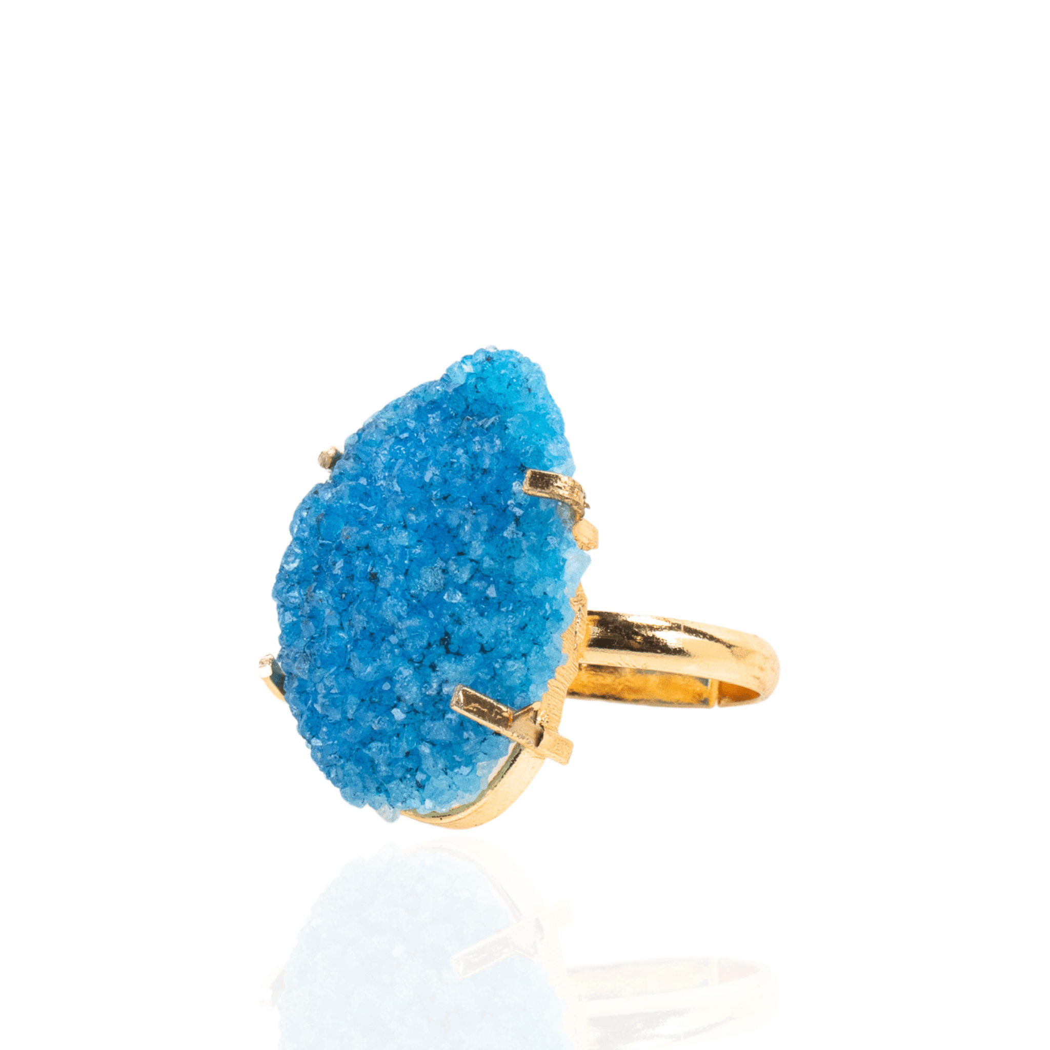 Lexi Druzy Adjustable Ring - Turquoise,Rings, Sassy Jones,