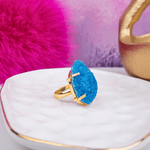 Lexi Druzy Adjustable Ring - Turquoise,Rings, Sassy Jones,