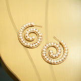 Lora Pearl Spiral Hoops,Earrings, Sassy Jones,