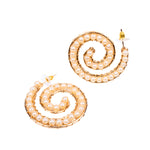 Lora Pearl Spiral Hoops,Earrings, Sassy Jones,