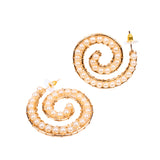 Lora Pearl Spiral Hoops,Earrings, Sassy Jones,