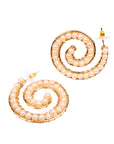 Lora Pearl Spiral Hoops,Earrings, Sassy Jones,