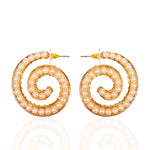 Lora Pearl Spiral Hoops,Earrings, Sassy Jones,