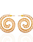 Lora Pearl Spiral Hoops,Earrings, Sassy Jones,