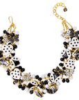 Lovebug 18k Brooch Bib - Black/White,Necklaces, Sassy Jones,