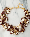 Lovebug 18k Brooch Bib - Crimson/Cream,Necklaces, Sassy Jones,