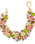 Lovebug 18k Brooch Bib - Pink/Green,Necklaces, Sassy Jones,