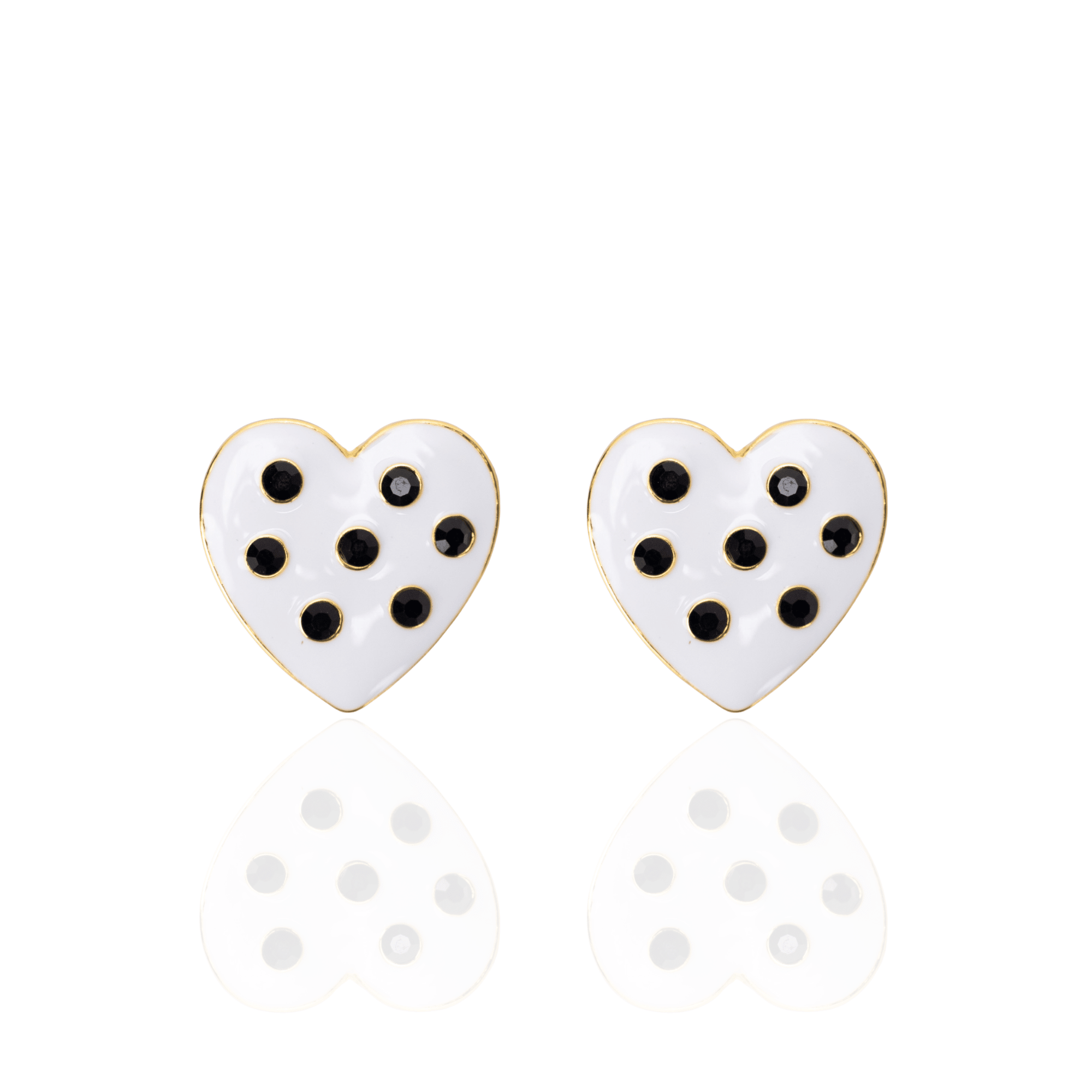 Lovebug 18k Studs - Black/White,Earrings, Sassy Jones,