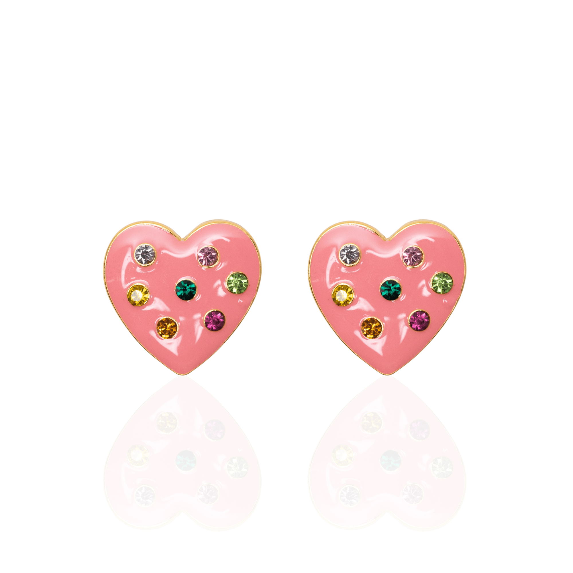 Lovebug 18k Studs - Pink/Green,Earrings, Sassy Jones,