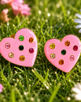 Lovebug 18k Studs - Pink/Green,Earrings, Sassy Jones,