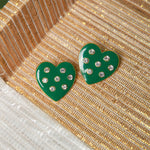 Lovebug Studs - Grass Green - Sassy Jones beaded jewelry, handcrafted, vibrant colors, intricate designs, timeless elegance, elegant earrings, glass beads, gemstones, natural elements, sophistication, special occasions, casual wear, thoughtful gifts, artistry, fashion, Handcrafted jewelry, Playful design, Elegant craftsmanship, Fashion accessory, birthday jewelry, wedding jewelry, bridal jewelry